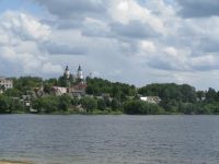 Zarasų ežero vaizdas su bažnyčia